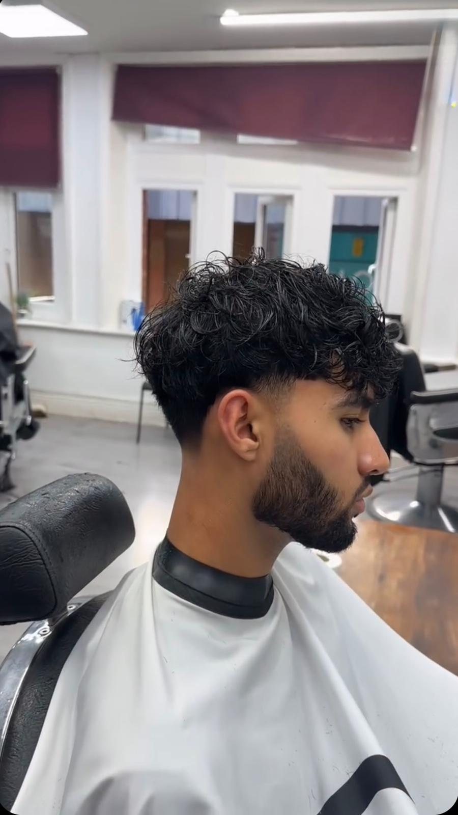 Precision Fade with Curly Top